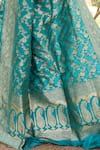 Shop_Naaritva India_Green Zari Handwoven Work Banarasi Saree With Running Blouse _Online_at_Aza_Fashions