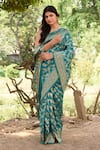 Buy_Naaritva India_Green Zari Handwoven Work Banarasi Saree With Running Blouse 
