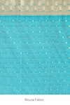 Shop_Naaritva India_Teal Zari Green Handwoven Banarasi Saree With Running Blouse _Online_at_Aza_Fashions