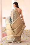 Shop_Naaritva India_Gray Tissue Zari Handwoven Grey Banarasi Saree With Running Blouse _at_Aza_Fashions