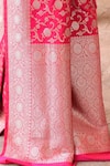 Buy_Naaritva India_Pink Silk Zari Handwoven Work Hot Banarasi Saree With Running Blouse 