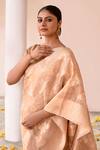 Buy_Naaritva India_Gold Tissue Zari Handwoven Banarasi Saree With Running Blouse _Online_at_Aza_Fashions