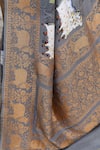 Naaritva India_Silver Crepe, Silk Zari Handwoven Work Grey Banarasi Saree With Running Blouse _Online_at_Aza_Fashions