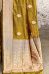 Buy_Naaritva India_Olive Green Zari Handwoven Work Banarasi Saree With Running Blouse _Online_at_Aza_Fashions