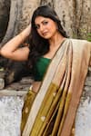 Shop_Naaritva India_Olive Green Zari Handwoven Work Banarasi Saree With Running Blouse _Online_at_Aza_Fashions