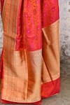 Buy_Naaritva India_Red Zari Handwoven Banarasi Saree With Running Blouse _Online_at_Aza_Fashions