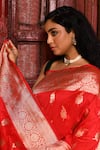 Shop_Naaritva India_Red Silk Zari Handwoven Banarasi Saree With Running Blouse _Online_at_Aza_Fashions