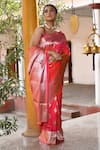 Buy_Naaritva India_Pink Silk Zari Handwoven Banarasi Saree With Running Blouse _Online_at_Aza_Fashions