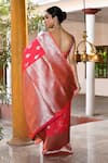 Shop_Naaritva India_Pink Silk Zari Handwoven Banarasi Saree With Running Blouse _at_Aza_Fashions