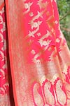 Naaritva India_Pink Silk Zari Handwoven Banarasi Saree With Running Blouse _at_Aza_Fashions