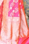 Naaritva India_Pink Silk Zari Handwoven Banarasi Saree With Running Blouse _at_Aza_Fashions