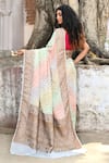 Shop_Naaritva India_Multi Color Crepe, Silk Zari Handwoven Banarasi Saree With Running Blouse _at_Aza_Fashions