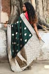 Shop_Naaritva India_Emerald Green Zari Banarasi Saree With Running Blouse _at_Aza_Fashions