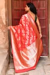 Shop_Naaritva India_Red Silk Zari Handwoven Banarasi Saree With Running Blouse _at_Aza_Fashions