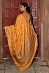 Shop_Naaritva India_Gold Crepe, Silk, Handwoven Work Yellow Banarasi Saree With Running Blouse _at_Aza_Fashions