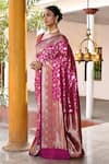 Buy_Naaritva India_Pink Silk Zari Handwoven Work Hot Banarasi Saree With Running Blouse _Online_at_Aza_Fashions