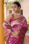 Shop_Naaritva India_Pink Silk Zari Handwoven Work Hot Banarasi Saree With Running Blouse _Online_at_Aza_Fashions