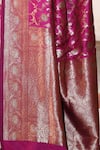 Naaritva India_Pink Silk Zari Handwoven Work Hot Banarasi Saree With Running Blouse _at_Aza_Fashions