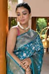 Buy_Naaritva India_Green Silk Zari Handwoven Work Banarasi Saree With Running Blouse _Online_at_Aza_Fashions