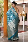 Shop_Naaritva India_Green Silk Zari Handwoven Work Banarasi Saree With Running Blouse _at_Aza_Fashions