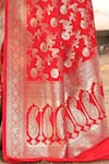 Shop_Naaritva India_Red Silk Zari Handwoven Banarasi Saree With Running Blouse _Online_at_Aza_Fashions