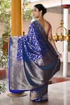 Shop_Naaritva India_Blue Silk Zari Handwoven Banarasi Saree With Running Blouse _at_Aza_Fashions