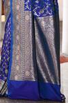 Naaritva India_Blue Silk Zari Handwoven Banarasi Saree With Running Blouse _at_Aza_Fashions