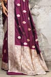 Shop_Naaritva India_Purple Zari Handwoven Work Banarasi Saree With Running Blouse _Online_at_Aza_Fashions