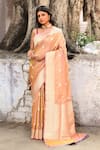 Buy_Naaritva India_Green Zari Handwoven Banarasi Saree With Running Blouse _at_Aza_Fashions
