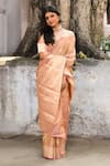 Shop_Naaritva India_Green Zari Handwoven Banarasi Saree With Running Blouse _Online_at_Aza_Fashions