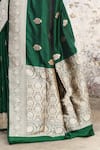 Shop_Naaritva India_Emerald Green Zari Handwoven Saree _Online_at_Aza_Fashions