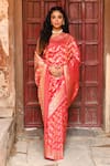 Buy_Naaritva India_Red Silk Zari Handwoven Banarasi Saree With Running Blouse 