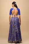 Shop_Samyukta Singhania_Blue Silk, Chiffon Embroidery Embellished Blend Lehenga Set _at_Aza_Fashions