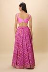 Shop_Samyukta Singhania_Purple Silk, Chiffon Sequins Embellished Pink Lehenga Set _at_Aza_Fashions