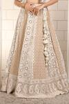 Shop_Anita Kanwal_Silver Georgette, Organza Sequins, Beads, Designer White Lehenga Set _at_Aza_Fashions