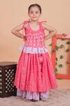 Buy_Turqidz By Shweta Aggarwal_Red Cotton, Tassels, Hand Embroidered Ruffled Top And Lehenga Set _at_Aza_Fashions