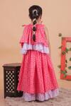Turqidz By Shweta Aggarwal_Red Cotton, Tassels, Hand Embroidered Ruffled Top And Lehenga Set _Online_at_Aza_Fashions