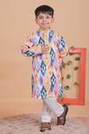 Buy_Turqidz By Shweta Aggarwal_Multi Color Cotton Embroidery Hand Kurta Set _at_Aza_Fashions