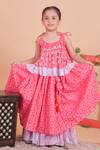 Buy_Turqidz By Shweta Aggarwal_Red Cotton, Tassels, Hand Embroidered Ruffled Top And Lehenga Set _Online_at_Aza_Fashions