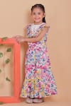 Shop_Turqidz By Shweta Aggarwal_Multi Color Cotton Embroidery Hand Sharara Set _Online_at_Aza_Fashions