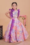 Buy_Turqidz By Shweta Aggarwal_Multi Color Cotton Embroidery Hand Skirt Set _at_Aza_Fashions