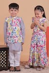 Buy_Turqidz By Shweta Aggarwal_Multi Color Cotton Embroidery Hand Bundi And Kurta Set 