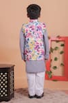Turqidz By Shweta Aggarwal_Multi Color Cotton Embroidery Hand Bundi And Kurta Set _Online_at_Aza_Fashions