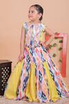 Buy_Turqidz By Shweta Aggarwal_Yellow Cotton Embroidery Multi Color Hand Top And Lehenga Set _at_Aza_Fashions