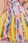 Turqidz By Shweta Aggarwal_Yellow Cotton Embroidery Multi Color Hand Top And Lehenga Set _at_Aza_Fashions