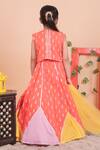 Shop_Turqidz By Shweta Aggarwal_Orange Cotton Embroidery Hand Lehenga Set _at_Aza_Fashions