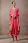 Buy Tarun Tahiliani Red Georgette Embroidery V-neck Ombre Mukaish Kurta Set at Aza Fashions Buy_Tarun Tahiliani_Red Georgette Embroidery V-neck Ombre Mukaish Kurta Set _at_Aza_Fashions