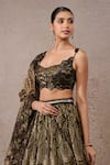 Tarun Tahiliani_Black Tulle, Tissue Sequins, Embroidery Scoop Sequin-embroidered Lehenga Set _Online_at_Aza_Fashions