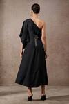 Shop_Tarun Tahiliani_Black Crepe Beads One Shoulder Draped Dress _at_Aza_Fashions