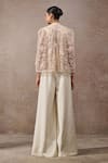 Shop_Tarun Tahiliani_Ivory Open Neck Floral Hand Embroidered Cape _at_Aza_Fashions